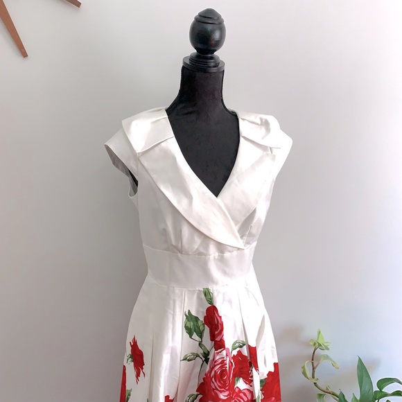 NWOT Roses Floral Swing Dress (Sz 6) - Picture 2 of 11